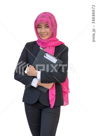 Arab businesswoman isolated background Arab businesswoman isolated background 38686672