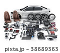 Car body disassembled and many vehicles parts 38689363