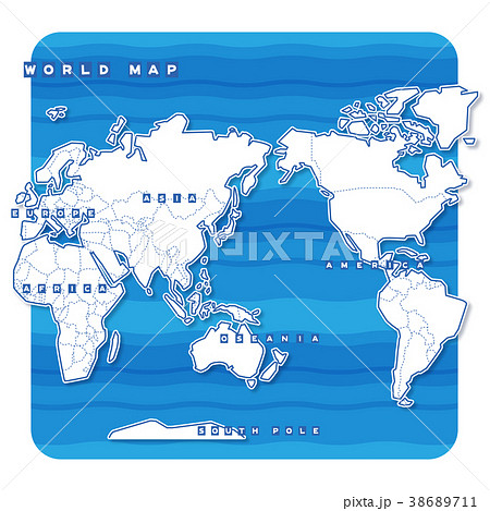 セカイ地図 白地図 英語 のイラスト素材