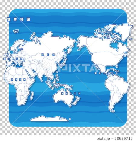 セカイ地図 白地図（日本語） 38689713