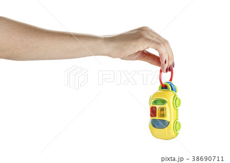 toy car in female hand toy car in female hand 38690711
