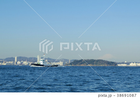 猿島、背景に横須賀 猿島、背景に横須賀 38691087