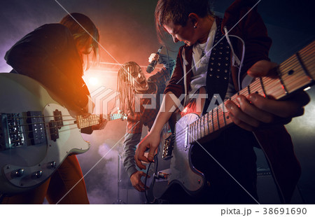 Teenagers are playing rock. Teenagers are playing rock. 38691690