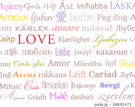 背景素材 Love 世界の言葉のイラスト素材