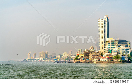 Panaroma of Mumbai from Haji Ali Dargah. India 38692947