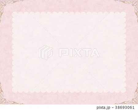 背景素材 フレーム アンティーク系 ピンクのイラスト素材