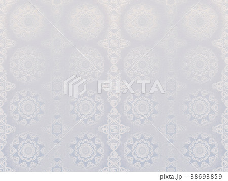 アンティーク オリエンタル模様 背景素材 白・ブルー系 38693859