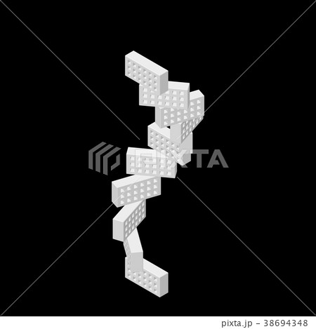 Tower of bricks. Isolated on black background. Tower of bricks. Isolated on black background. 38694348