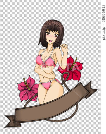 水着姿の女性のイラスト素材 [38696912] - PIXTA