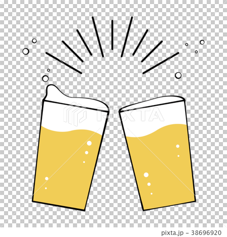 Toast with beer (glass / plastic cup / color) - Stock Illustration ...