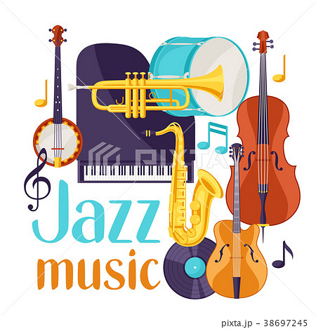 Jazz music festival background with musical 38697245