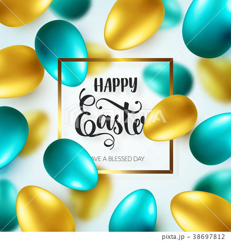 Easter golden, green egg with calligraphic Easter golden, green egg with calligraphic 38697812
