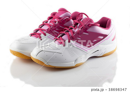 Badminton shoes on pink color 38698347