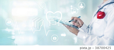 Doctor touching information network connection 38700425