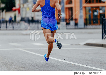 back runner athlete in blue sportswear back runner athlete in blue sportswear 38700542