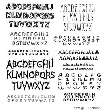 Set of calligraphic script font. 38700848