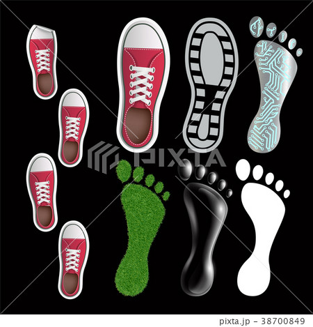 Set of footprints. 38700849