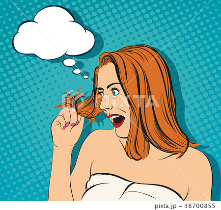 Dandruff and split ends 38700855