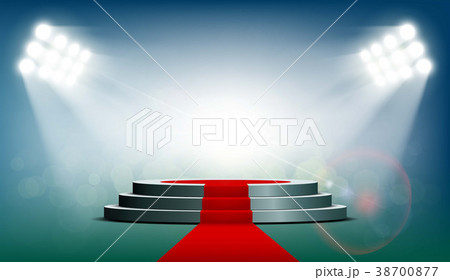 Round podium with a red carpet 38700877