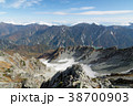 北アルプス立山・御前沢氷河と遠方に見える黒部湖 38700903