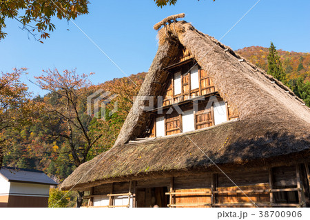 紅葉と五箇山・菅沼の合掌造り住宅 紅葉と五箇山・菅沼の合掌造り住宅 38700906