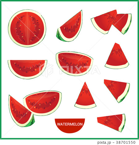 Set of fresh watermelon in various slice styles 38701550