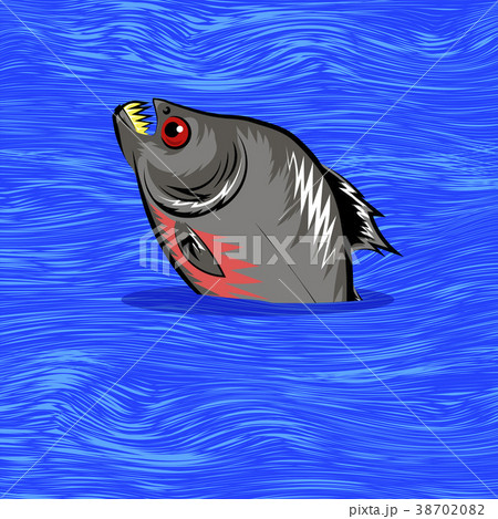 Cartoon Fish Swimming in Water Background Cartoon Fish Swimming in Water Background 38702082