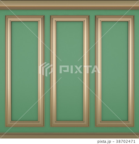 decoration classic green wall ,3d render decoration classic green wall ,3d render 38702471