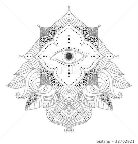 Magic eye inside flower and leaves vector 38702921