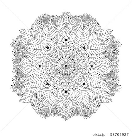 Floral mandala black and white Floral mandala black and white 38702927