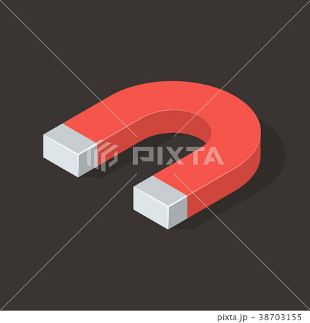 Magnet on Brown Background. Isometric Vector Magnet on Brown Background. Isometric Vector 38703155