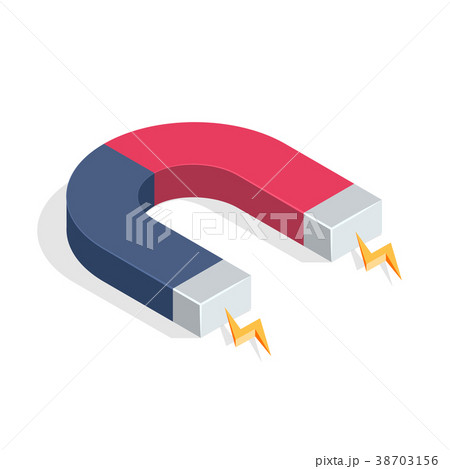 Magnet with Magnetic Power Isolated on White Magnet with Magnetic Power Isolated on White 38703156