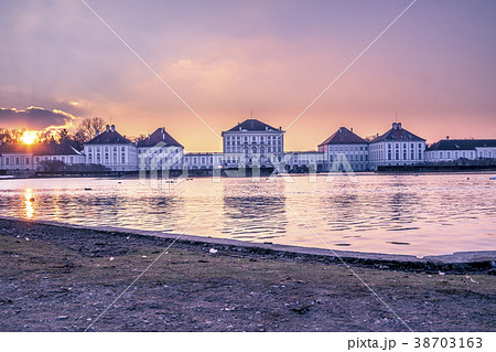 Dramatic scenery of Nymphenburg palace in Munich 38703163