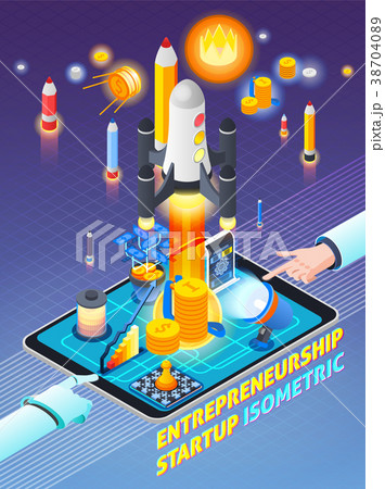 Entrepreneurship Activity Isometric Composition 38704089