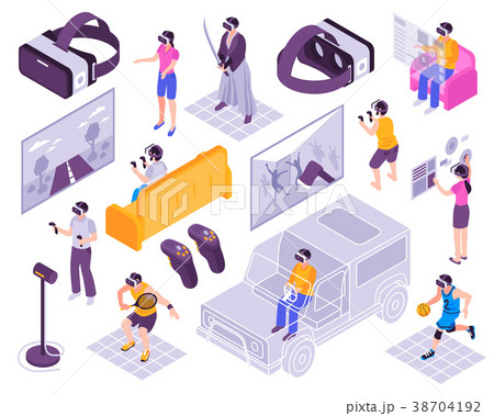Virtual Reality Isometric Set  Virtual Reality Isometric Set  38704192
