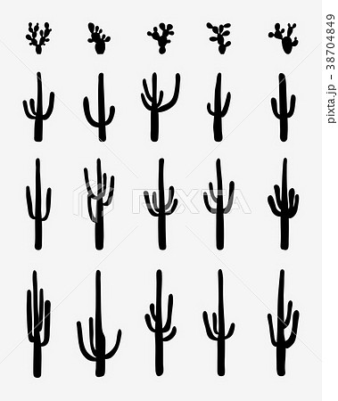 silhouettes of cactus  38704849