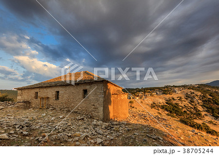 Traditional houses in Kastro village, Greece 38705244