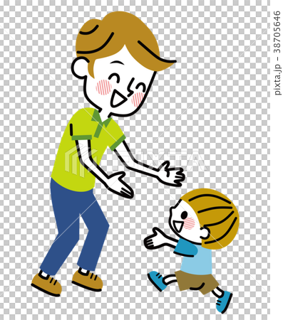 Kid running to dad 38705646