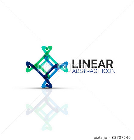 Abstract flower or star minimalistic linear icon 38707546