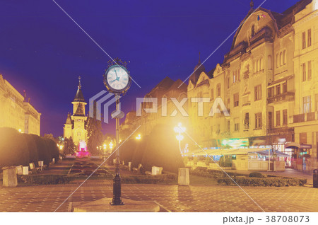 Lighted Victoriei Square and Orthodox Cathedral, Timisoara Lighted Victoriei Square and Orthodox Cathedral, Timisoara 38708073