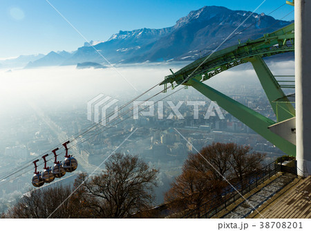 Cable car of Grenoble is transportation landmark in France 38708201