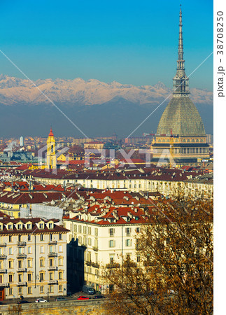 View of Turin with Mole Antonelliana, Italy 38708250