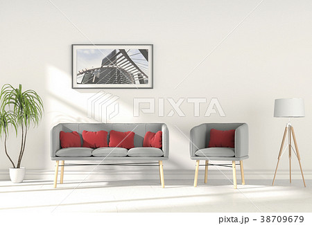 Living room interior in modern style, 3d render 38709679