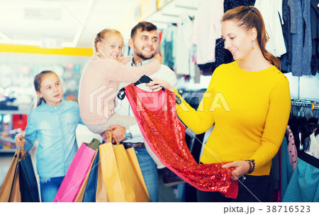 woman looking new red dress 38716523