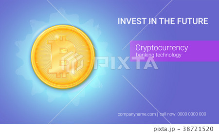 Advertisement of virtual currency Bitcoin. Icon of 38721520
