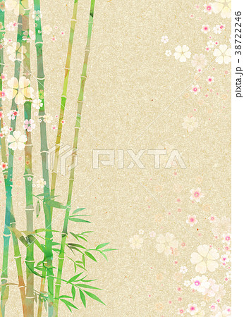 水彩イラスト 月 竹林 夜桜 水彩イラスト 月 竹林 夜桜 38722246