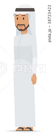 民族衣装を着たアラブの男性が斜めを向いて立っている 38723422
