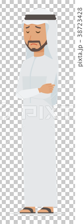 民族衣装を着たアラブの男性が落ち込んでいる 民族衣装を着たアラブの男性が落ち込んでいる 38723428