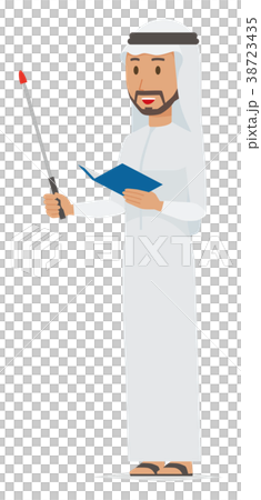 Arab men in national costumes have a stick 38723435