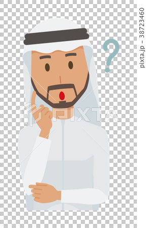 Arab men in national costumes are thinking 38723460